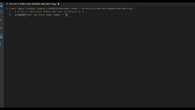 EASIEST PYTHON PROGRAM TO FIND THE REVERSE OF A THREE DIGIT NUMBER | VS CODE #python #vscode смотреть онлайн