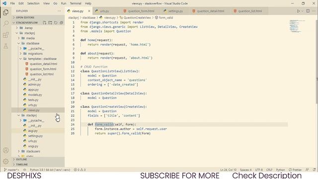 CREATE VIEW in Django | Stackoverflow Clone with django part 11 | Django Tutorial | Desphixs смотреть онлайн