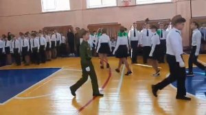 #марш #школа Старший марширует в школе #2место #23февраля