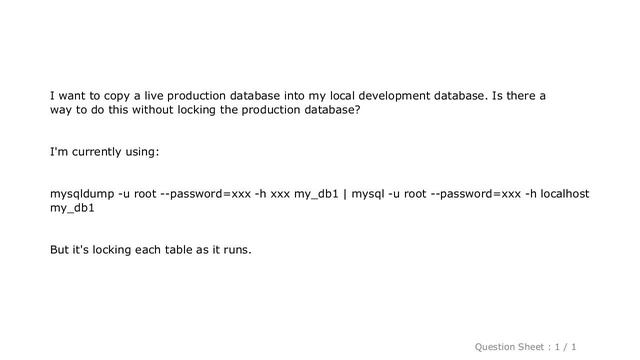 MySQL : Run MySQLDump without Locking Tables смотреть онлайн