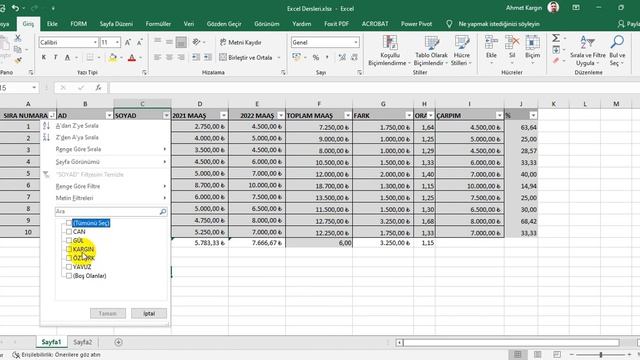 Excel Dersleri (3) Filtreleme (CTRL+Shift+L) смотреть онлайн