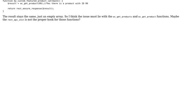 Wordpress: WooCommerce: Can't use wc_get_products for custom REST API endpoints (3 Solutions!!) смотреть онлайн