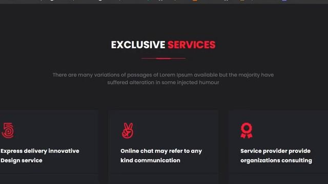 Services Section Using Bootstrap 4 Section Black And Red смотреть онлайн