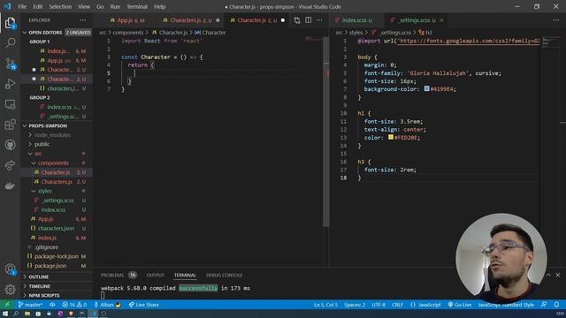 [React - Mini projet] Appréhender les props grâce aux Simpsons смотреть онлайн