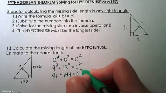 Pythagorean Theorem Solving for Hypotenuse or a Leg смотреть онлайн