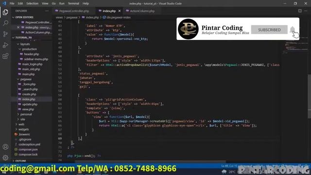 38. Begini Cara Custom ActionColumn pada Gridview Yii2- Yii2 Tutorial Indonesia смотреть онлайн