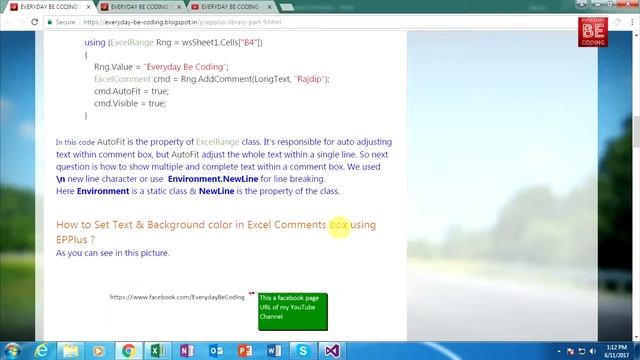 How to Change Text, Background Color and Resize Excel Comment Using EPPlus [Hindi] Part - 9(A) смотреть онлайн