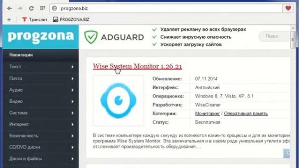 Обзор программы Wise System Monitor