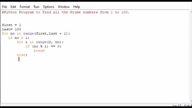 Python Program to find all the Prime numbers from 1 to 100. смотреть онлайн