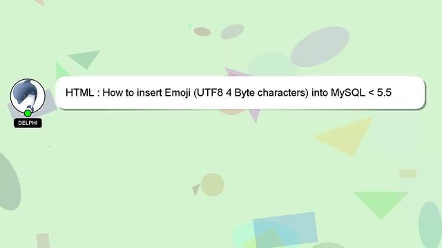 HTML : How to insert Emoji (UTF8 4 Byte characters) into MySQL 5.5 смотреть онлайн