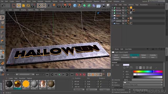 Эффектная композиция к хэллоуину в Cinema 4D (Halloween scene in Cinema 4D) смотреть онлайн