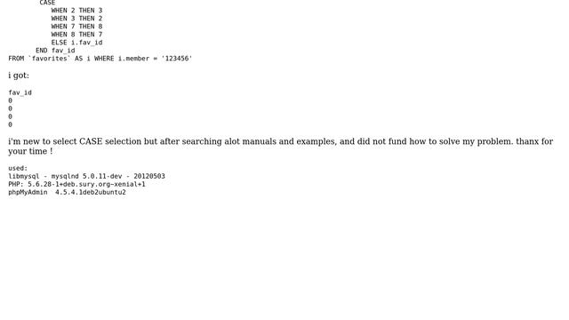 Databases: Problem with SELECT CASE WHEN THEN, 0 result смотреть онлайн