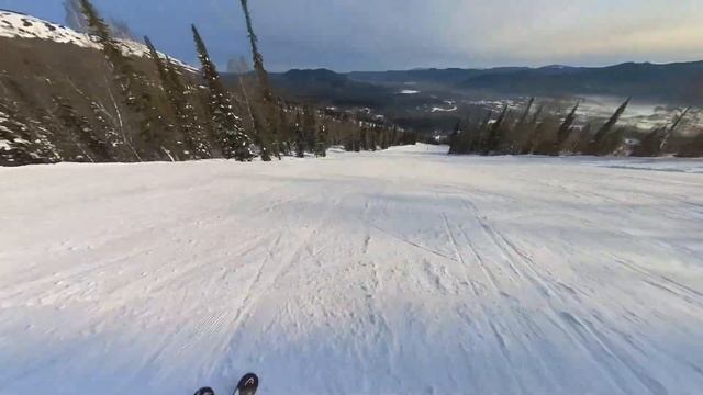 Шерегеш 2023, сектор А, трасса Елена правая часть. смотреть онлайн