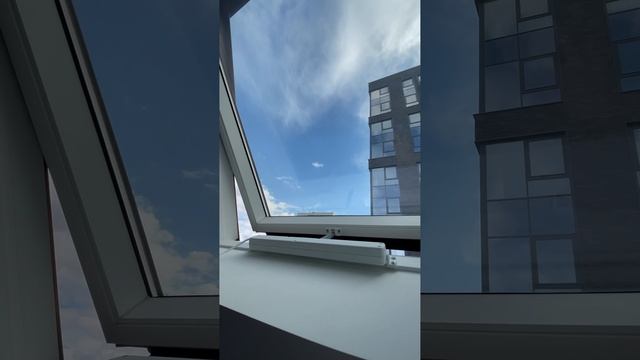 Установка компактного привода Nekos K-Eco на среднеподвесное окно