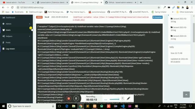 Install Log Viewer Extension | laravel-admin.org смотреть онлайн