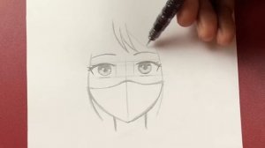 Easy anime drawing | how to draw anime girl wearing a mask easy step-by-step