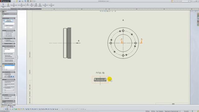 Solidworks. Урок 9.3. Разрезы - создание чертежа смотреть онлайн