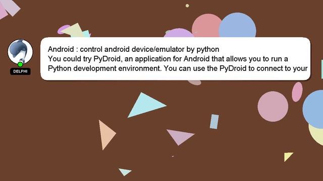 Android : control android device/emulator by python смотреть онлайн