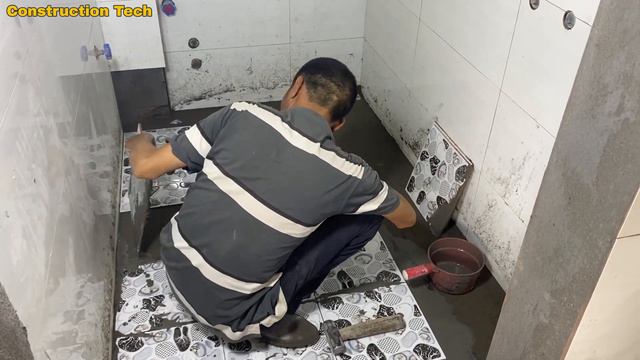 Amazing Modern Style Bathroom Floor Ceramic Tile Installation And Construction Project смотреть онлайн