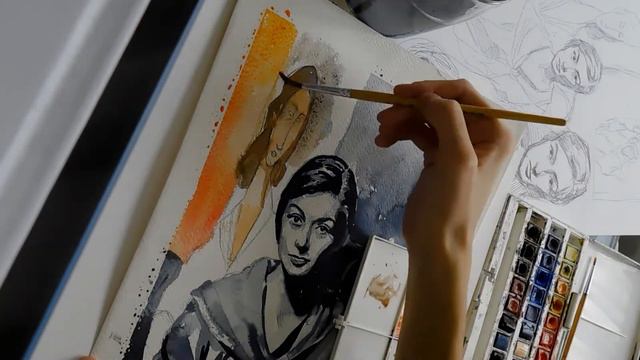 Modigliani’s muse – Watercolor Illustration of Jeanne Hébuterne (Timelapse) смотреть онлайн