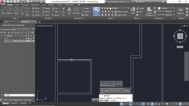 AutoCAD 2019 - Aula 11 - Curso básico - Aula Prática desenhando uma casa смотреть онлайн