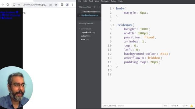 Create Fixed sidebar menu html CSS (hindi / urdu) | sidebar menu using html css | side menu bar смотреть онлайн
