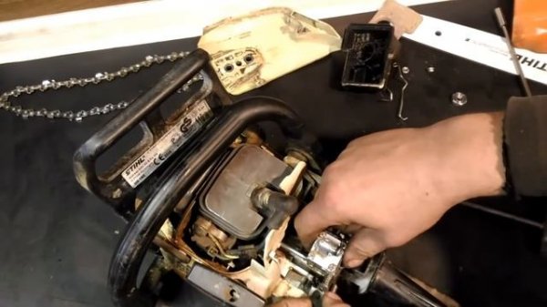 Stihl MS-180 подача маслаStihl MS-180 подача масла