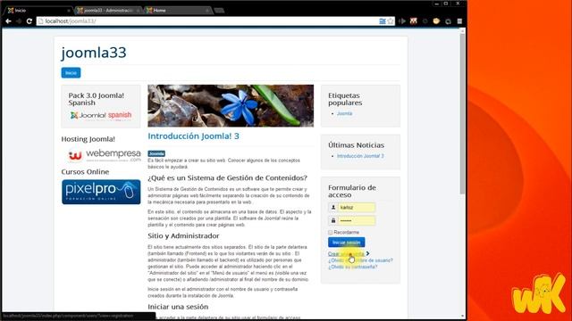CMS Joomla 3.3, Como esta distribuido el frontend, Curso completo en español, cap 6 смотреть онлайн