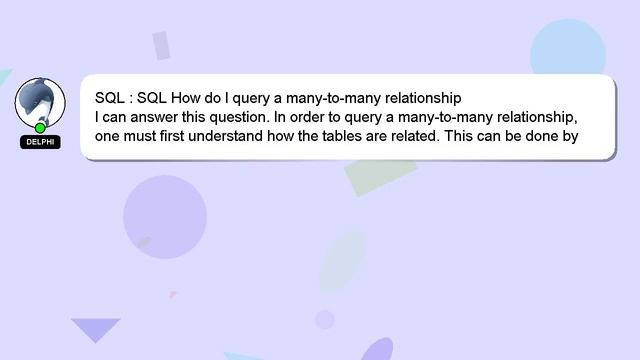 SQL : SQL How do I query a many-to-many relationship смотреть онлайн