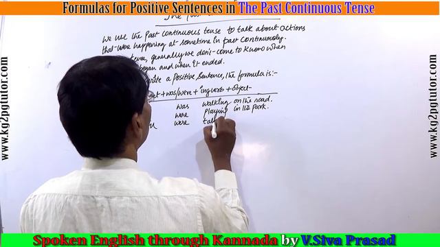 Formulas for Positive sentences in The Past Continuous Tense through Kannada смотреть онлайн