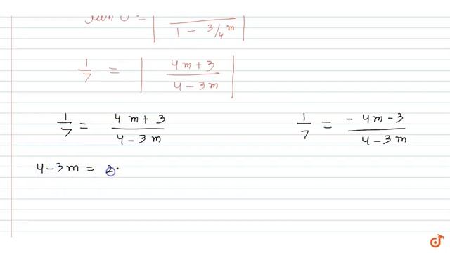 An incident ray `(L_1)` is reflected by the mirror `(L_2)` 3x + 4y = 5 and the equation of re... смотреть онлайн