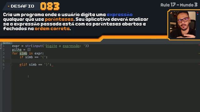 Exercício Python #083 - Validando expressões matemáticas смотреть онлайн