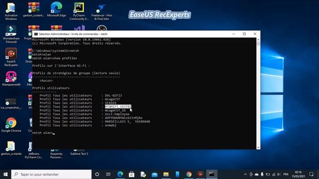 Afficher le mot de passe d'un wifi inconnu avec CMD sous windows смотреть онлайн