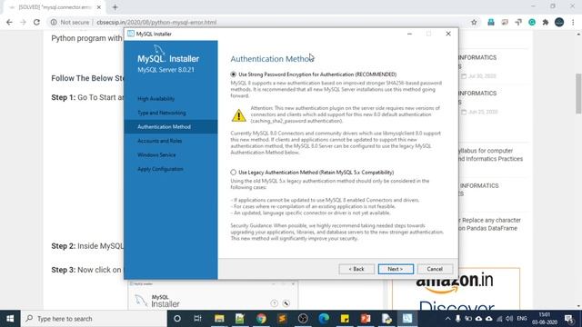 [SOLVED] Authentication plugin 'caching_sha2_password' is not supported || MySQL Python connector смотреть онлайн