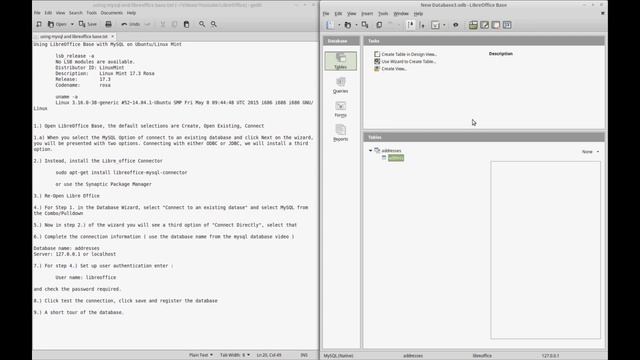 LibreOffice Base using MySQL Backend. смотреть онлайн