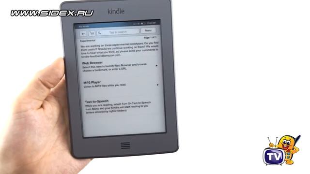 Sidex.ru: Обзор электронной книги Amazon Kindle Touch смотреть онлайн