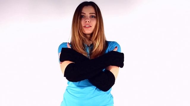 Черные митенки с косами