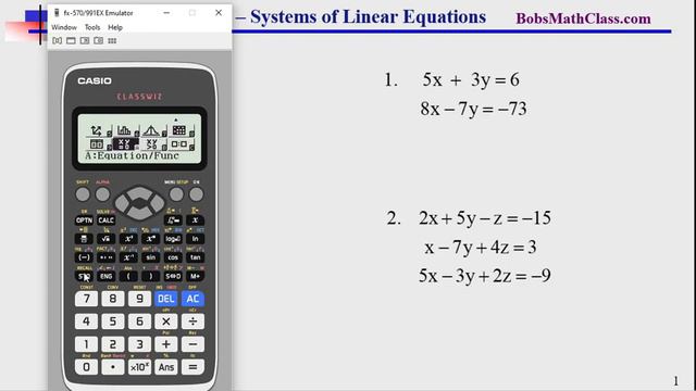 Casio Fx-991 EX - Systems Of Linear Equations