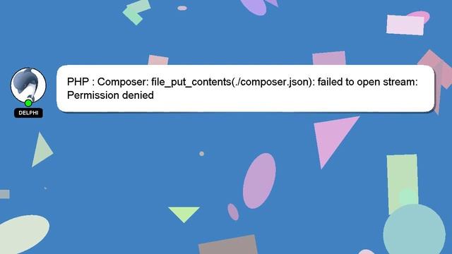 PHP : Composer: file_put_contents(./composer.json): failed to open stream: Permission denied смотреть онлайн