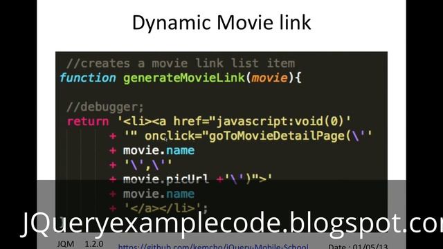 jQuery Mobile tutorial - 4 -Dynamic List and Dynamic Page Generation смотреть онлайн