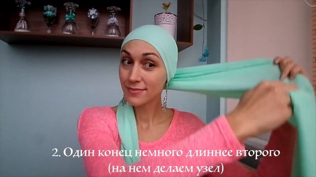 Как сделать головной убор из палантина с плоским узлом на зиму, лето, осень. Top knot turban смотреть онлайн