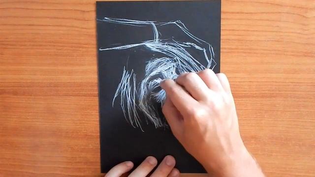 Black and white scribble drawing | scribble portrait drawing on black paper смотреть онлайн