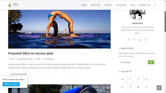OceanWP WordPress Theme Yoga Site Demo смотреть онлайн