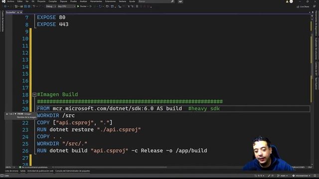 Creación de imagen de Docker de WEBAPI NET 6 - Microservicios 04 de 15 смотреть онлайн