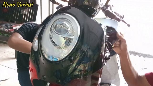 Pasang Skotlet Sticker Motor Honda Scoopy * Full Body Warna Hitam Glossy смотреть онлайн