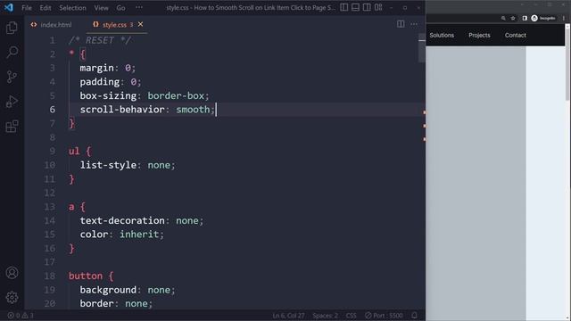 Pure CSS Smooth Scroll on Link Item Click to Page Section смотреть онлайн