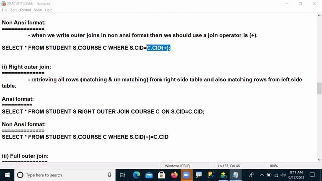 #30 #ORACLE - PL SQL DEVELOPER FULL COURSE - JOINS (PART 3) - 30 смотреть онлайн