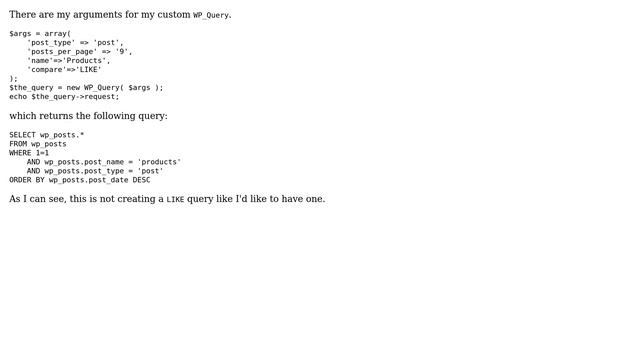 Wordpress: Wordpress WP_Query compare not working? смотреть онлайн