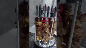 Электрический вертикальный мангал.Шашлык на соевом соусе.