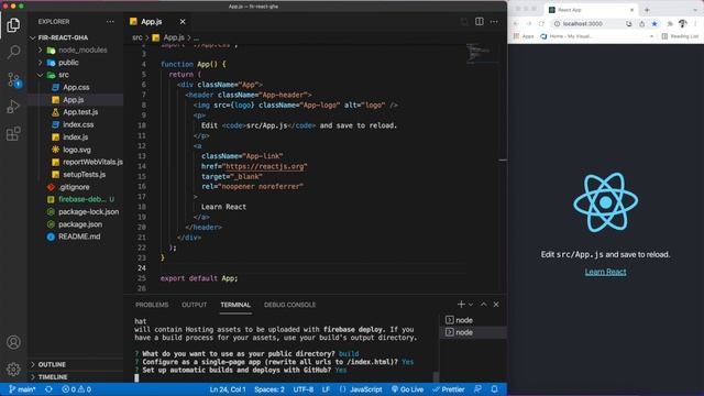 Firebase Hosting using GitHub Actions - React | CI/CD смотреть онлайн